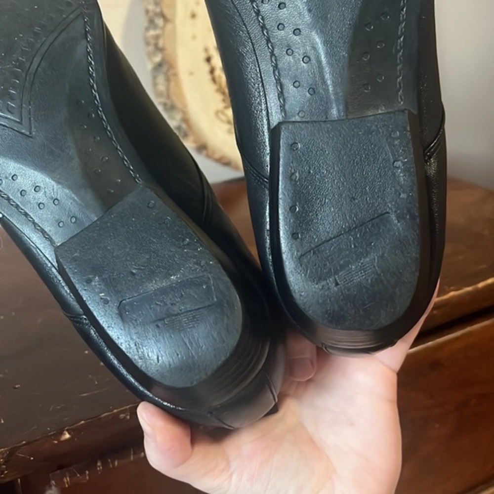 ❤️FINAL SALE❤️ BP. Black Leather Moses Embossed Shortie Boots Size 8.5M - Picture 8 of 11